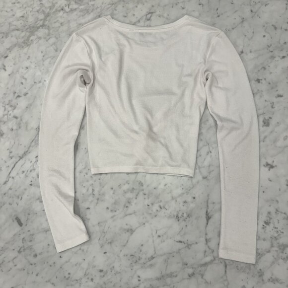 Wilfred Free Aritzia Twist Knot Front Longsleeve Cropped Top - Size XS - Picture 4 of 4